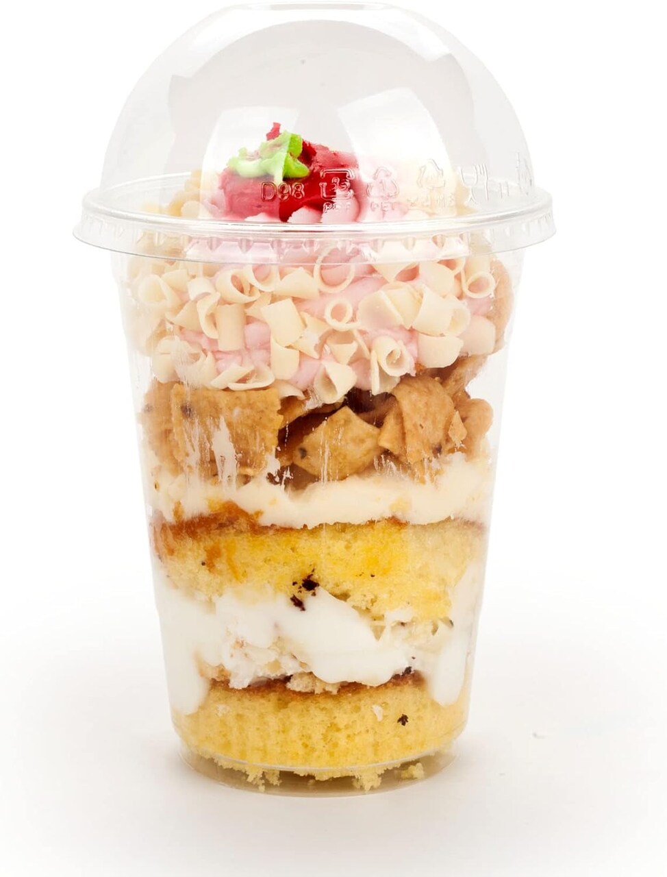 Golden Apple, 16oz-50sets Plastic clear cups with Dome lids No hole